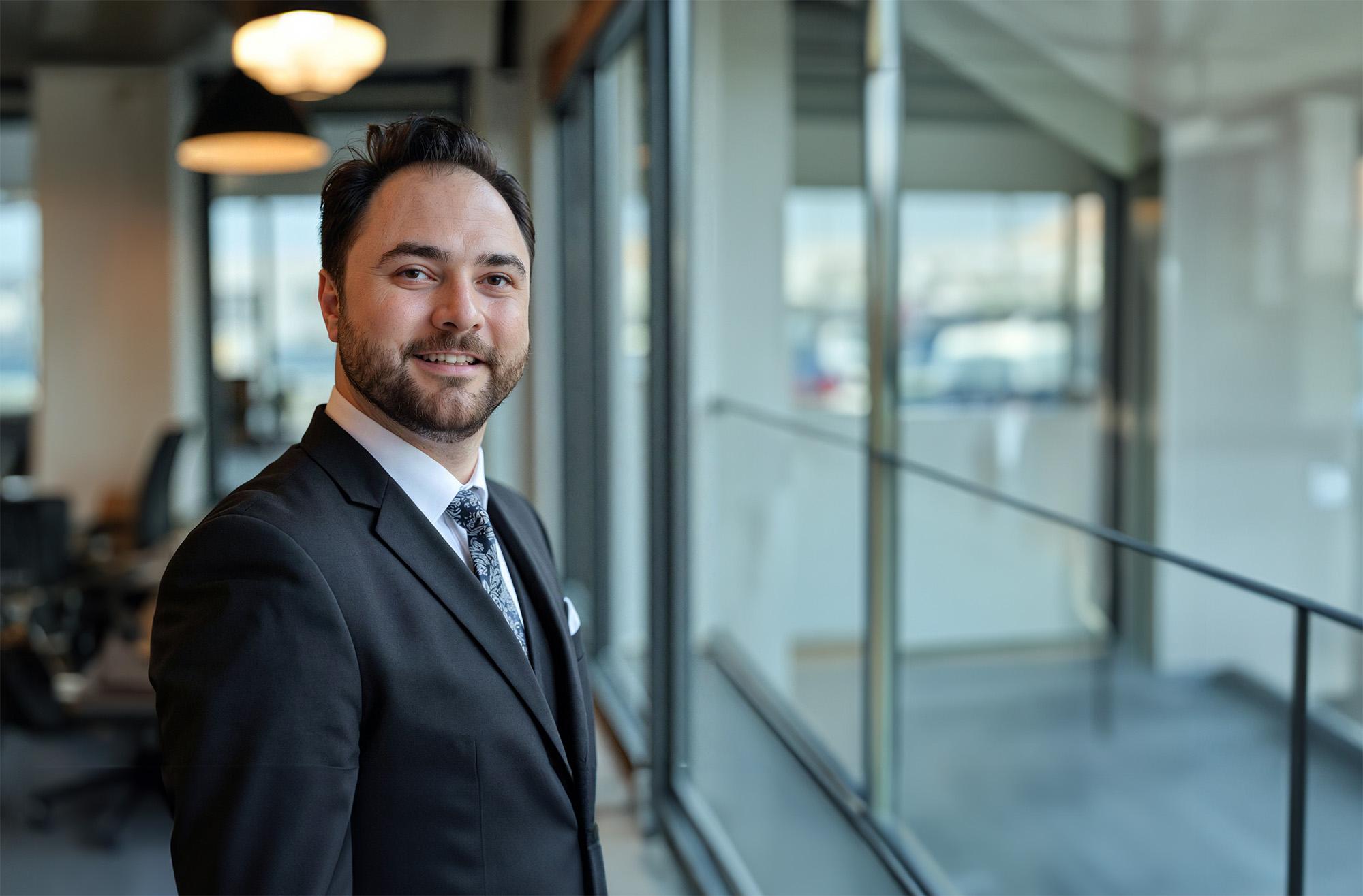 Modern technology workspace background with AI and machine learning visual elements